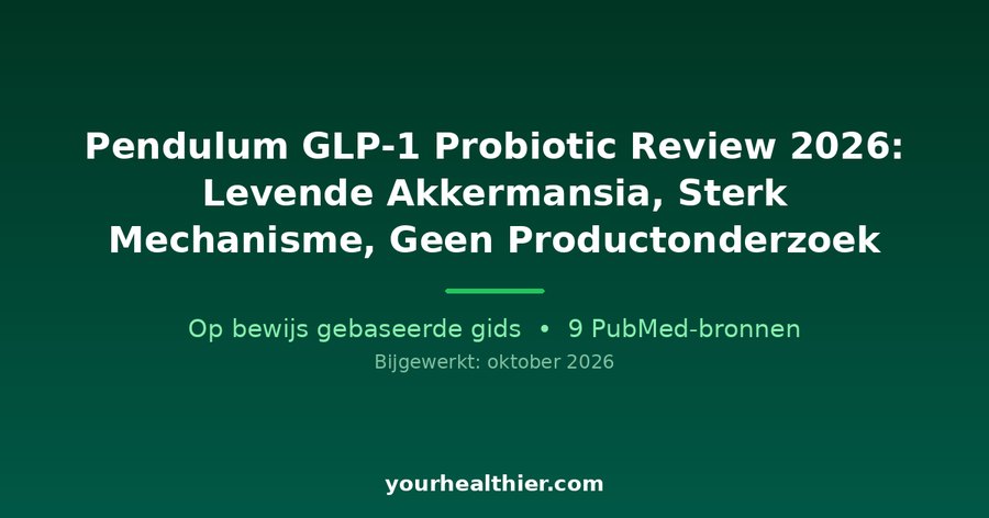 Pendulum GLP-1 Probiotic Review 2026: Levende Akkermansia, Sterk Mechanisme, Geen Productonderzoek