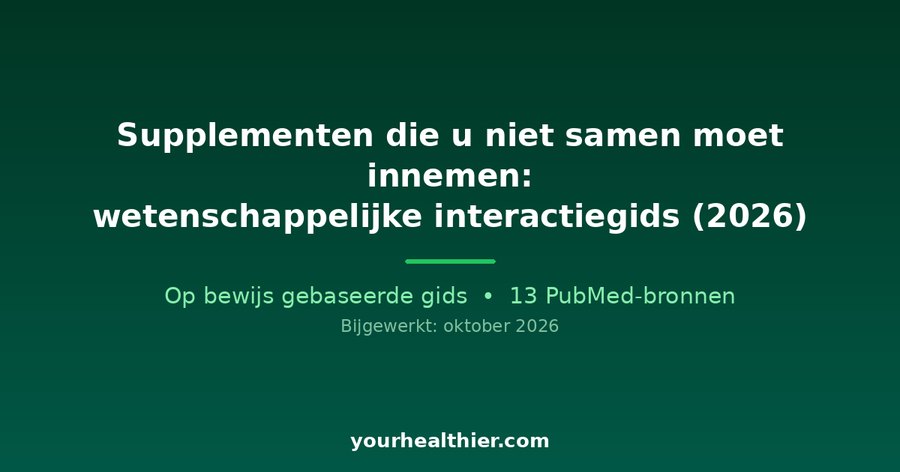 Supplementen die u niet samen moet innemen: wetenschappelijke interactiegids (2026)